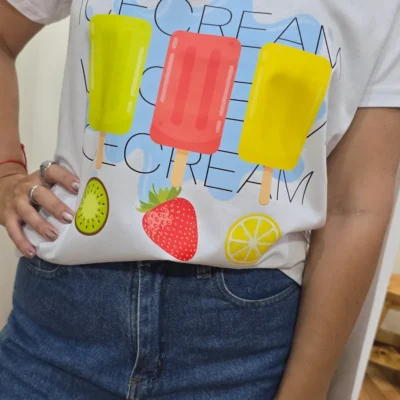 remera blanca icrecream mujer