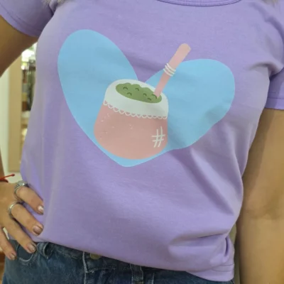 remera lila corazon mate mujer