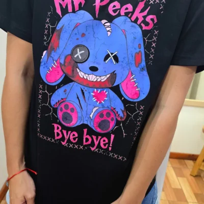 remera negra mr peeks semitono mujer