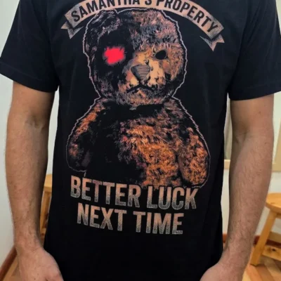 remera negra teddy bear semitono hombre
